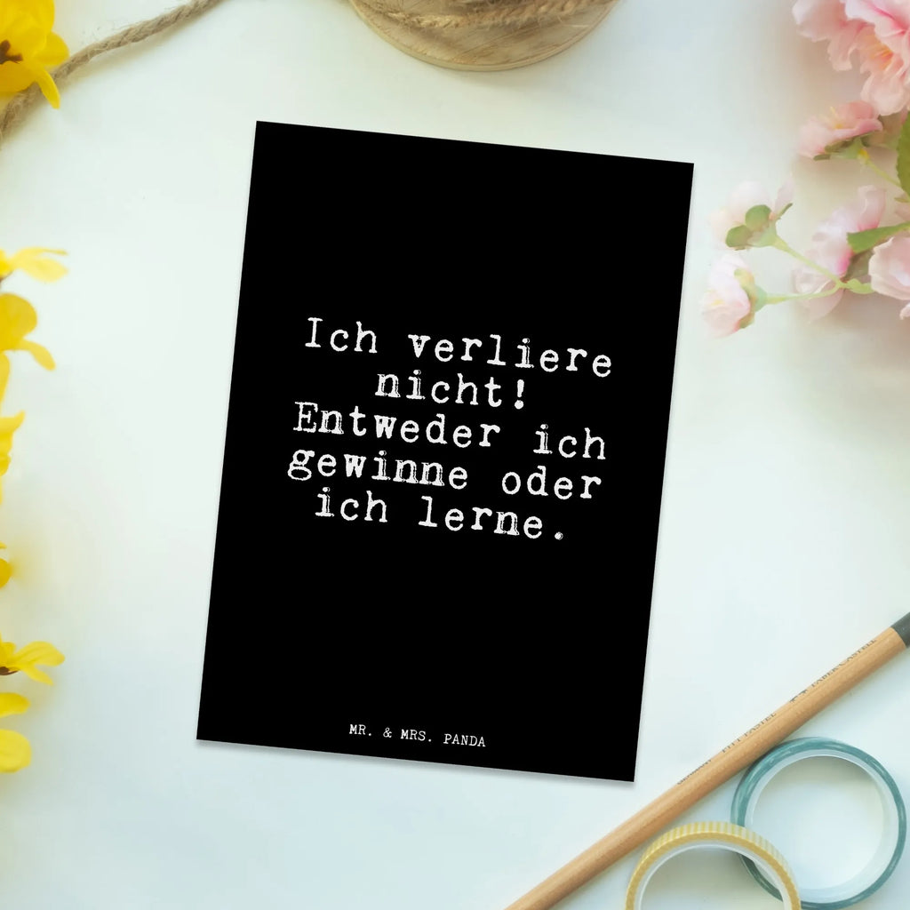 Postkarte Ich verliere nicht! Entweder... Postkarte, Karte, Geschenkkarte, Grußkarte, Einladung, Ansichtskarte, Geburtstagskarte, Einladungskarte, Dankeskarte, Ansichtskarten, Einladung Geburtstag, Einladungskarten Geburtstag, Spruch, Sprüche, lustige Sprüche, Weisheiten, Zitate, Spruch Geschenke, Glizer Spruch Sprüche Weisheiten Zitate Lustig Weisheit Worte