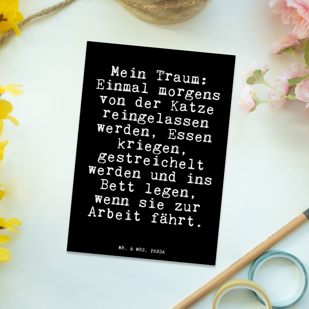 Postkarte Mein Traum: Einmal morgens... Postkarte, Karte, Geschenkkarte, Grußkarte, Einladung, Ansichtskarte, Geburtstagskarte, Einladungskarte, Dankeskarte, Ansichtskarten, Einladung Geburtstag, Einladungskarten Geburtstag, Spruch, Sprüche, lustige Sprüche, Weisheiten, Zitate, Spruch Geschenke, Glizer Spruch Sprüche Weisheiten Zitate Lustig Weisheit Worte