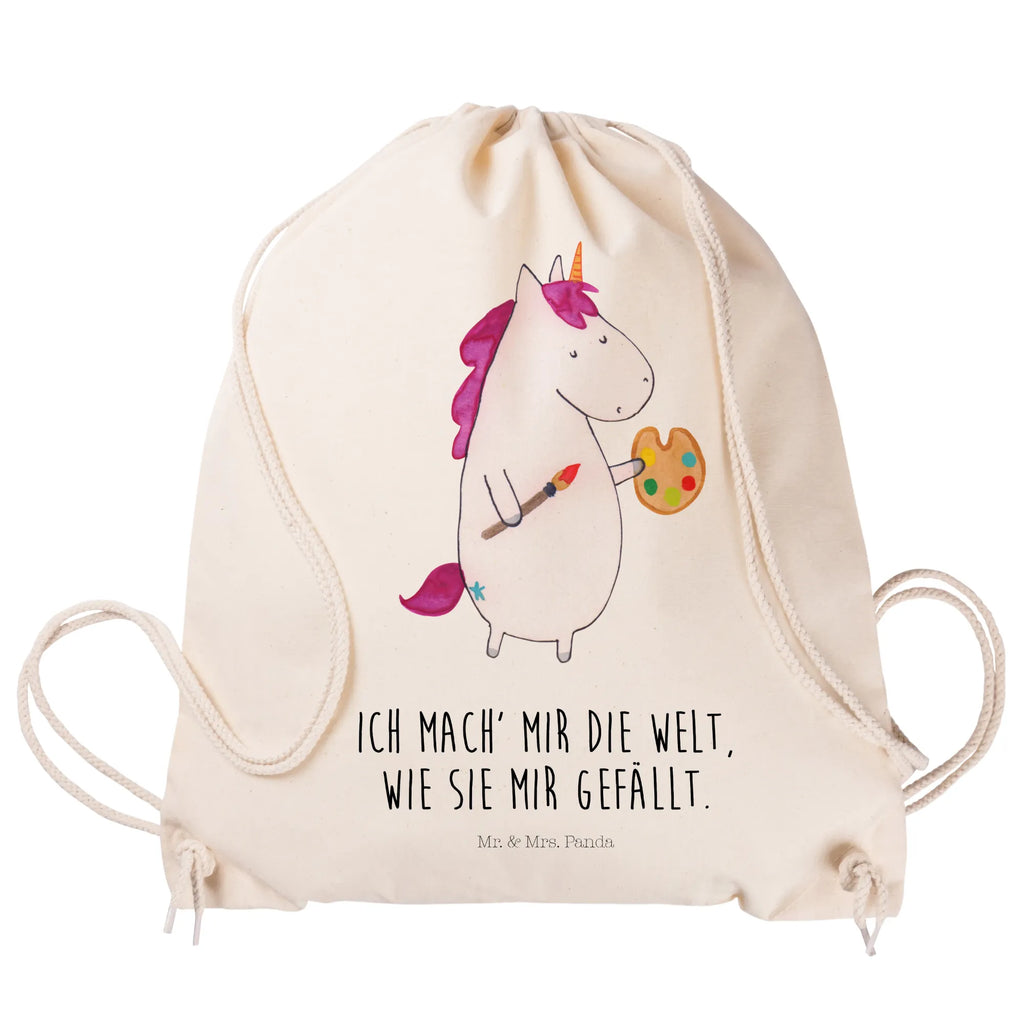 Sportbeutel Einhorn Künstler Sportbeutel, Turnbeutel, Beutel, Sporttasche, Tasche, Stoffbeutel, Sportbeutel Kinder, Gymsack, Beutel Rucksack, Kleine Sporttasche, Sportzubehör, Turnbeutel Baumwolle, Einhorn, Einhörner, Einhorn Deko, Pegasus, Unicorn, Englisch, Künstler, Artist, Malen, Zeichnen, Welt, Farbe, Stift, Pinsel, Geschenk, Maler