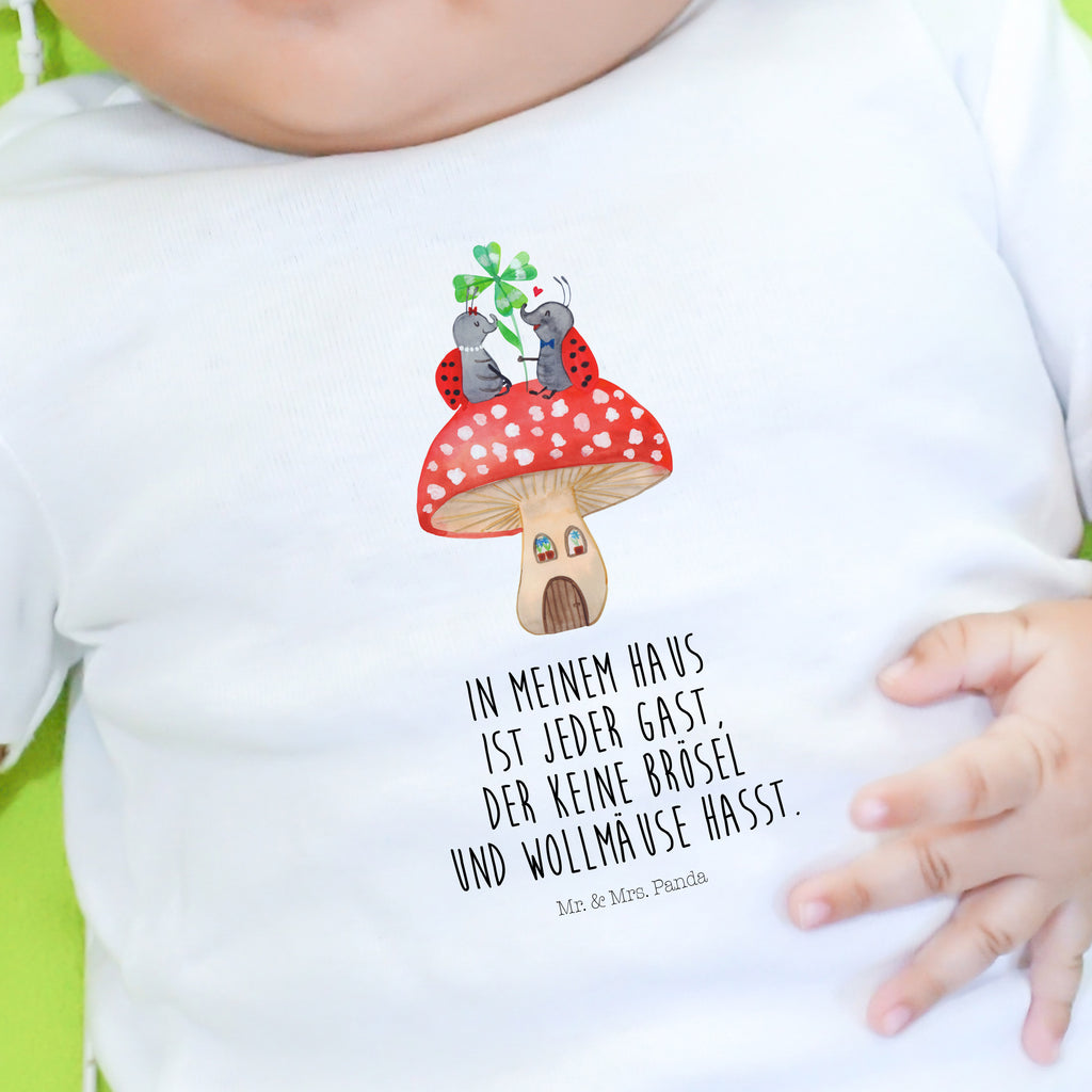 Organic Baby Shirt Marienkäfer Fliegenpilz Baby T-Shirt, Jungen Baby T-Shirt, Mädchen Baby T-Shirt, Shirt, Tiermotive, Gute Laune, lustige Sprüche, Tiere, Haus, Wohnung, zuhause, Fliegenpilz, Marienkäfer, Fleigenpilzhaus