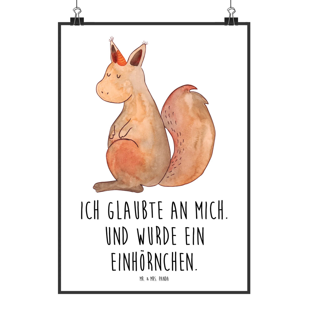 Poster Einhorn Glauben Poster, Wandposter, Bild, Wanddeko, Küchenposter, Kinderposter, Wanddeko Bild, Raumdekoration, Wanddekoration, Handgemaltes Poster, Mr. & Mrs. Panda Poster, Designposter, Kunstdruck, Posterdruck, Einhorn, Einhörner, Einhorn Deko, Pegasus, Unicorn, Einhörnchen, Eichhörnchen, Eichhorn