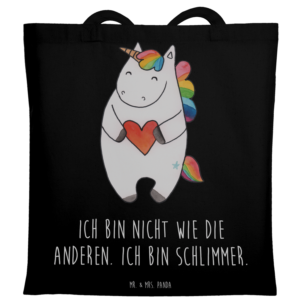 Tragetasche Einhorn Herz Beuteltasche, Beutel, Einkaufstasche, Jutebeutel, Stoffbeutel, Tasche, Shopper, Umhängetasche, Strandtasche, Schultertasche, Stofftasche, Tragetasche, Badetasche, Jutetasche, Einkaufstüte, Laptoptasche, Einhorn, Einhörner, Einhorn Deko, Pegasus, Unicorn, Herz, schlimm, böse, witzig, lustig, Freundin, anders, bunt