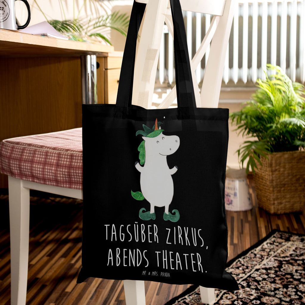 Tragetasche Einhorn Joker Beuteltasche, Beutel, Einkaufstasche, Jutebeutel, Stoffbeutel, Tasche, Shopper, Umhängetasche, Strandtasche, Schultertasche, Stofftasche, Tragetasche, Badetasche, Jutetasche, Einkaufstüte, Laptoptasche, Einhorn, Einhörner, Einhorn Deko, Pegasus, Unicorn, Hofnarr, Kasper, Gaukler, Mittelalter