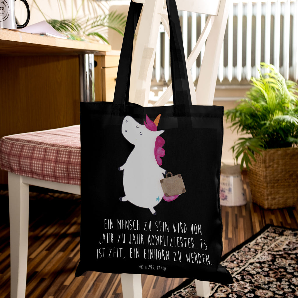 Tragetasche Einhorn Koffer Beuteltasche, Beutel, Einkaufstasche, Jutebeutel, Stoffbeutel, Tasche, Shopper, Umhängetasche, Strandtasche, Schultertasche, Stofftasche, Tragetasche, Badetasche, Jutetasche, Einkaufstüte, Laptoptasche, Einhorn, Einhörner, Einhorn Deko, Pegasus, Unicorn, unicorn, Koffer, Verreisen, Reise, Gepäck, Abenteuer, Erwachsen, Kind, albern, Spaß, lustig, witzig