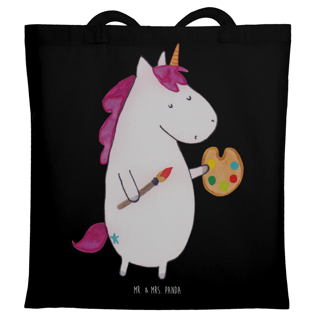 Tragetasche Einhorn Künstler Beuteltasche, Beutel, Einkaufstasche, Jutebeutel, Stoffbeutel, Tasche, Shopper, Umhängetasche, Strandtasche, Schultertasche, Stofftasche, Tragetasche, Badetasche, Jutetasche, Einkaufstüte, Laptoptasche, Einhorn, Einhörner, Einhorn Deko, Pegasus, Unicorn, Englisch, Künstler, Artist, Malen, Zeichnen, Welt, Farbe, Stift, Pinsel, Geschenk, Maler