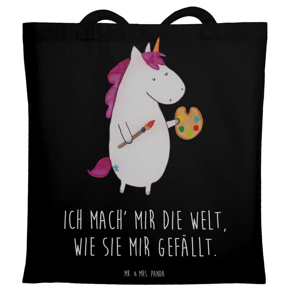 Tragetasche Einhorn Künstler Beuteltasche, Beutel, Einkaufstasche, Jutebeutel, Stoffbeutel, Tasche, Shopper, Umhängetasche, Strandtasche, Schultertasche, Stofftasche, Tragetasche, Badetasche, Jutetasche, Einkaufstüte, Laptoptasche, Einhorn, Einhörner, Einhorn Deko, Pegasus, Unicorn, Englisch, Künstler, Artist, Malen, Zeichnen, Welt, Farbe, Stift, Pinsel, Geschenk, Maler