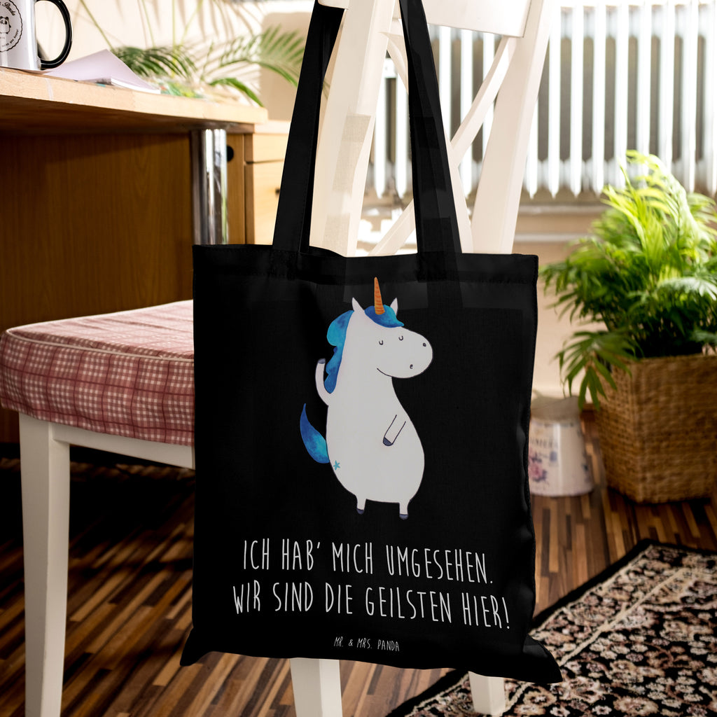 Tragetasche Einhorn Mann Beuteltasche, Beutel, Einkaufstasche, Jutebeutel, Stoffbeutel, Tasche, Shopper, Umhängetasche, Strandtasche, Schultertasche, Stofftasche, Tragetasche, Badetasche, Jutetasche, Einkaufstüte, Laptoptasche, Einhorn, Einhörner, Einhorn Deko, Pegasus, Unicorn, cool, Mann, Freundin, Familie, bester Freund, BFF, Party, hübsch, beste