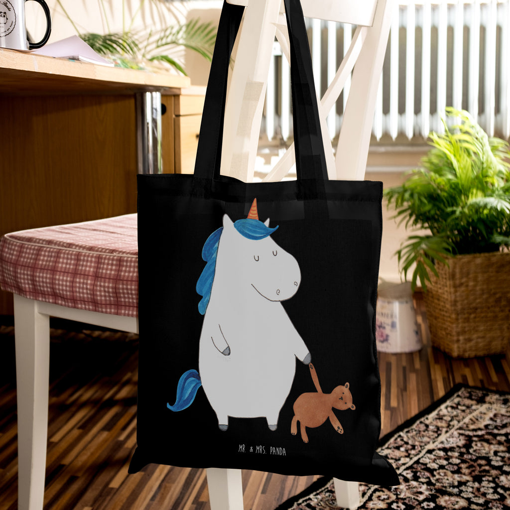 Tragetasche Einhorn Teddy Beuteltasche, Beutel, Einkaufstasche, Jutebeutel, Stoffbeutel, Tasche, Shopper, Umhängetasche, Strandtasche, Schultertasche, Stofftasche, Tragetasche, Badetasche, Jutetasche, Einkaufstüte, Laptoptasche, Einhorn, Einhörner, Einhorn Deko, Pegasus, Unicorn, schlafen, gute Nacht, Single, Bett, Träumen, Freundin, Singleleben