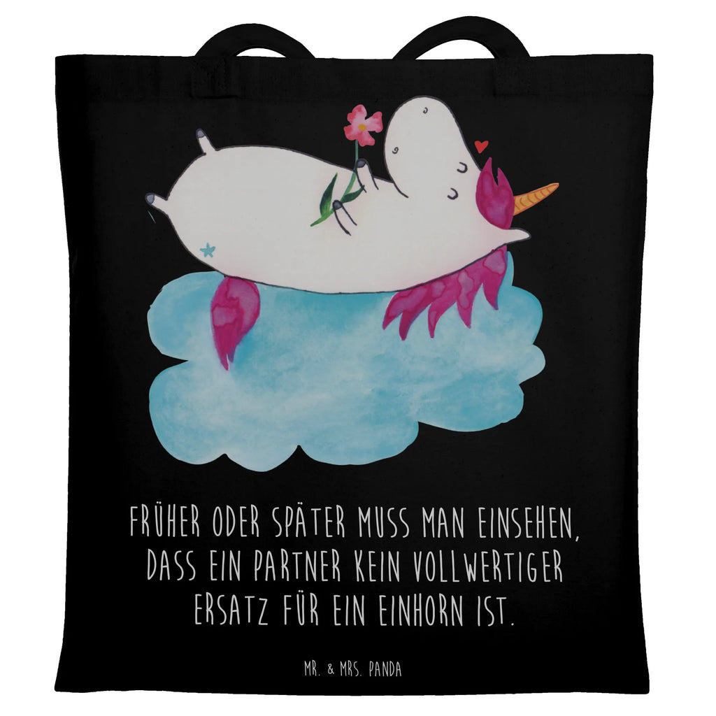 Tragetasche Einhorn verliebt auf Wolke Beuteltasche, Beutel, Einkaufstasche, Jutebeutel, Stoffbeutel, Tasche, Shopper, Umhängetasche, Strandtasche, Schultertasche, Stofftasche, Tragetasche, Badetasche, Jutetasche, Einkaufstüte, Laptoptasche, Einhorn, Einhörner, Einhorn Deko, Pegasus, Unicorn, verliebt, Liebe, Liebesbeweis, Freundin, Wolke