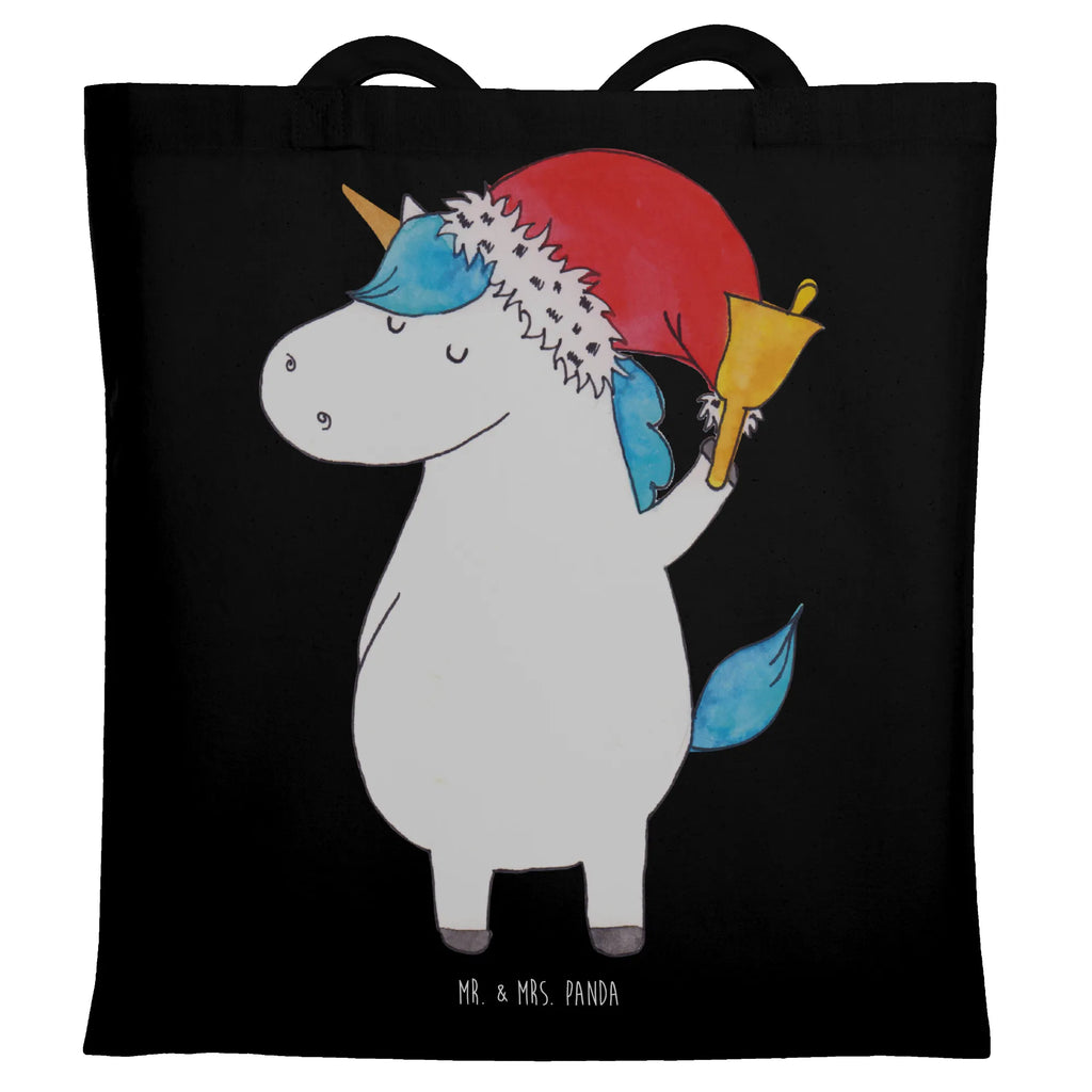 Tragetasche Einhorn Weihnachtsmann Beuteltasche, Beutel, Einkaufstasche, Jutebeutel, Stoffbeutel, Tasche, Shopper, Umhängetasche, Strandtasche, Schultertasche, Stofftasche, Tragetasche, Badetasche, Jutetasche, Einkaufstüte, Laptoptasche, Einhorn, Einhörner, Einhorn Deko, Pegasus, Unicorn, Gin, Schokolade, Schoki, Weihnachten, Weihnachtsmann, Nikolaus, Wunschzettel, Wunschliste, Feenstaub