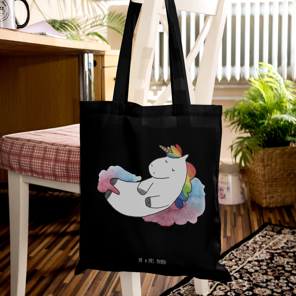 Tragetasche Einhorn Wolke 7 Beuteltasche, Beutel, Einkaufstasche, Jutebeutel, Stoffbeutel, Tasche, Shopper, Umhängetasche, Strandtasche, Schultertasche, Stofftasche, Tragetasche, Badetasche, Jutetasche, Einkaufstüte, Laptoptasche, Einhorn, Einhörner, Einhorn Deko, Pegasus, Unicorn, verliebt, Menschen, witzig, lustig, Geschenk, Glaube, Realität, Lächeln