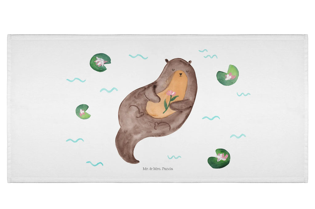 Handtuch Otter Seerose Handtuch, Badehandtuch, Badezimmer, Handtücher, groß, Kinder, Baby, Otter, Fischotter, Seeotter, Otter Seeotter See Otter