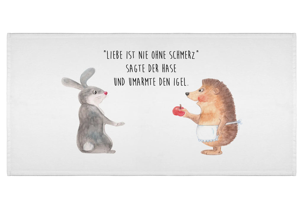 Handtuch Hase Igel Handtuch, Badehandtuch, Badezimmer, Handtücher, groß, Kinder, Baby, Tiermotive, Gute Laune, lustige Sprüche, Tiere, Igel und Hase, Igel, Hase, Liebe Spruch, Liebeskummer Geschenk, Herzschmerz, Trösten, Trennungsschmerz, Spruch romantisch