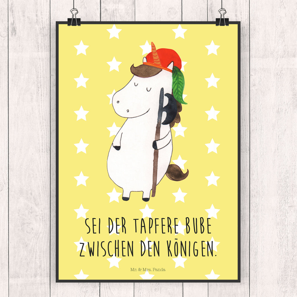 Poster Einhorn Junge Poster, Wandposter, Bild, Wanddeko, Küchenposter, Kinderposter, Wanddeko Bild, Raumdekoration, Wanddekoration, Handgemaltes Poster, Mr. & Mrs. Panda Poster, Designposter, Kunstdruck, Posterdruck, Einhorn, Einhörner, Einhorn Deko, Pegasus, Unicorn, Bube, Mittelalter