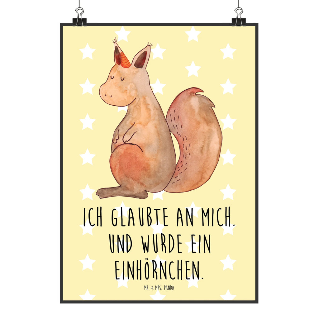 Poster Einhorn Glauben Poster, Wandposter, Bild, Wanddeko, Küchenposter, Kinderposter, Wanddeko Bild, Raumdekoration, Wanddekoration, Handgemaltes Poster, Mr. & Mrs. Panda Poster, Designposter, Kunstdruck, Posterdruck, Einhorn, Einhörner, Einhorn Deko, Pegasus, Unicorn, Einhörnchen, Eichhörnchen, Eichhorn