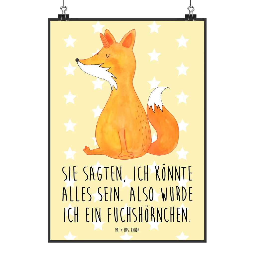 Poster Einhorn Wunsch Poster, Wandposter, Bild, Wanddeko, Küchenposter, Kinderposter, Wanddeko Bild, Raumdekoration, Wanddekoration, Handgemaltes Poster, Mr. & Mrs. Panda Poster, Designposter, Kunstdruck, Posterdruck, Einhorn, Einhörner, Einhorn Deko, Unicorn, Fuchs, Unicorns, Fuchshörnchen, Fuchshorn, Foxycorn, Füchse