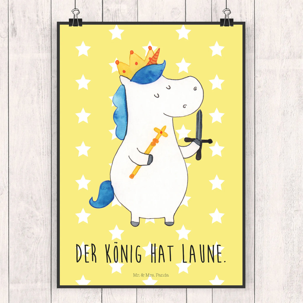 Poster Einhorn König mit Schwert Poster, Wandposter, Bild, Wanddeko, Küchenposter, Kinderposter, Wanddeko Bild, Raumdekoration, Wanddekoration, Handgemaltes Poster, Mr. & Mrs. Panda Poster, Designposter, Kunstdruck, Posterdruck, Einhorn, Einhörner, Einhorn Deko, Pegasus, Unicorn, König, Ritter, Mittelalter