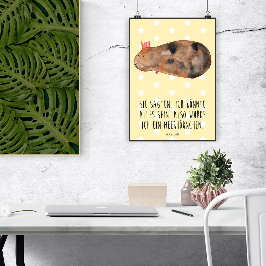 Poster Einhorn Meerschweinchen Poster, Wandposter, Bild, Wanddeko, Küchenposter, Kinderposter, Wanddeko Bild, Raumdekoration, Wanddekoration, Handgemaltes Poster, Mr. & Mrs. Panda Poster, Designposter, Kunstdruck, Posterdruck, Einhorn, Einhörner, Einhorn Deko, Pegasus, Unicorn, Meerhörnchen, Meericorn, Meerschwein, Meerschweinchen