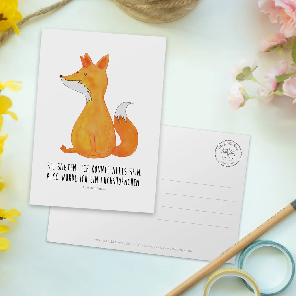 Postkarte Fuchshörnchen Postkarte, Karte, Geschenkkarte, Grußkarte, Einladung, Ansichtskarte, Geburtstagskarte, Einladungskarte, Dankeskarte, Ansichtskarten, Einladung Geburtstag, Einladungskarten Geburtstag, Einhorn, Einhörner, Einhorn Deko, Pegasus, Unicorn, Fuchs, Unicorns, Fuchshörnchen, Fuchshorn, Foxycorn, Füchse