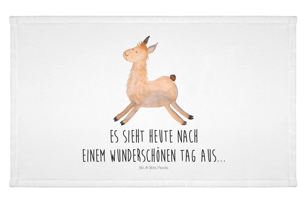 Handtuch Lama Springen Gästetuch, Reisehandtuch, Sport Handtuch, Frottier, Kinder Handtuch, Lama, Alpaka, Lamas, Lieblingstag, Happy day, fröhlich, Glück, Freundin, Liebeskummer, Neustart, guten Morgen, Start, Prüfung, Abitur