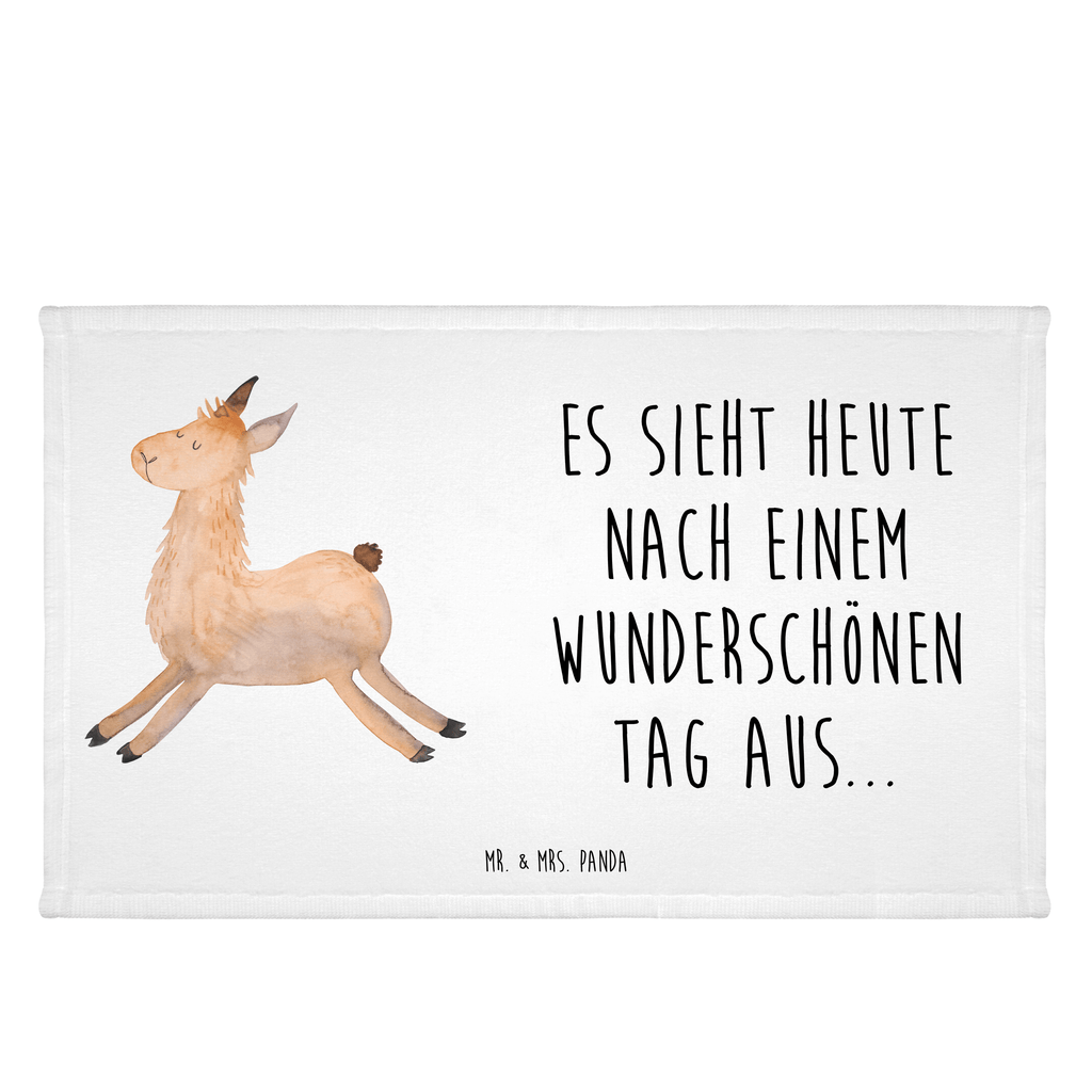 Handtuch Lama Springen Gästetuch, Reisehandtuch, Sport Handtuch, Frottier, Kinder Handtuch, Lama, Alpaka, Lamas, Lieblingstag, Happy day, fröhlich, Glück, Freundin, Liebeskummer, Neustart, guten Morgen, Start, Prüfung, Abitur