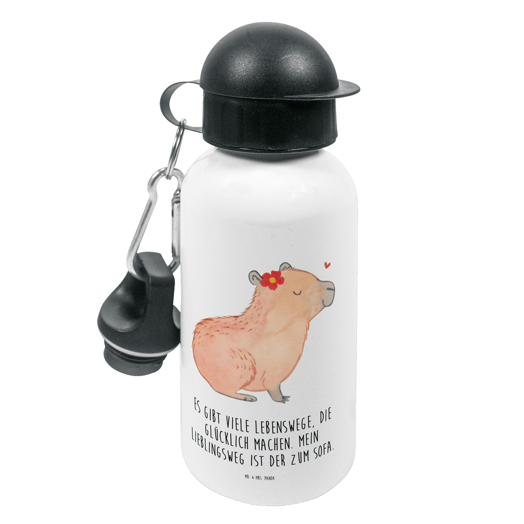 Kindertrinkflasche Capybara Blume Kindertrinkflasche, Kinder Trinkflasche, Trinkflasche, Flasche, Kinderflasche, Kinder, Kids, Kindergarten Flasche, Grundschule, Jungs, Mädchen, Tiermotive, Gute Laune, lustige Sprüche, Tiere, Capybara