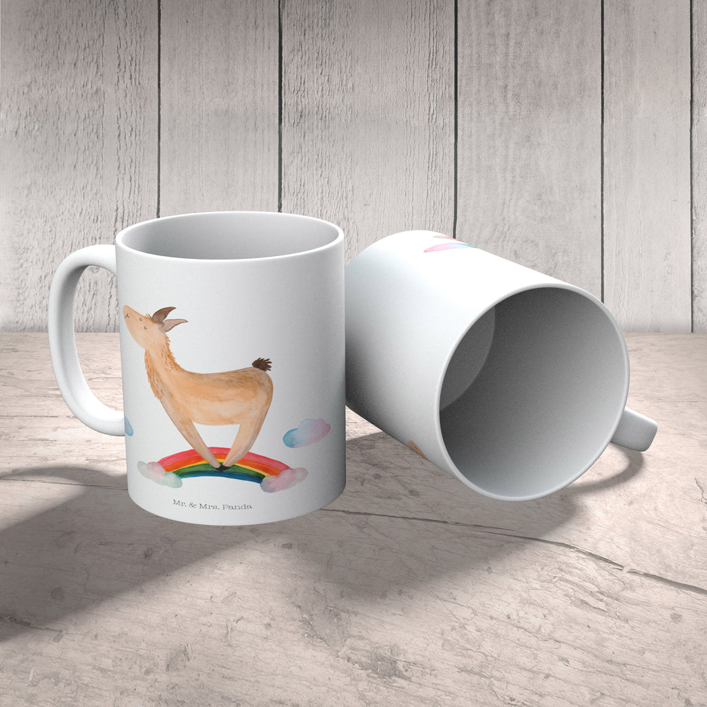 Tasse Lama Regenbogen Tasse, Kaffeetasse, Teetasse, Becher, Kaffeebecher, Teebecher, Keramiktasse, Porzellantasse, Büro Tasse, Geschenk Tasse, Tasse Sprüche, Tasse Motive, Kaffeetassen, Tasse bedrucken, Designer Tasse, Cappuccino Tassen, Schöne Teetassen, Lama, Alpaka, Lamas, Regenbogen, Haters gonna hate, Haters, Selbstständig, Außenseiter, Schule, Abi, Hobby, Wolkenland, Freiheit