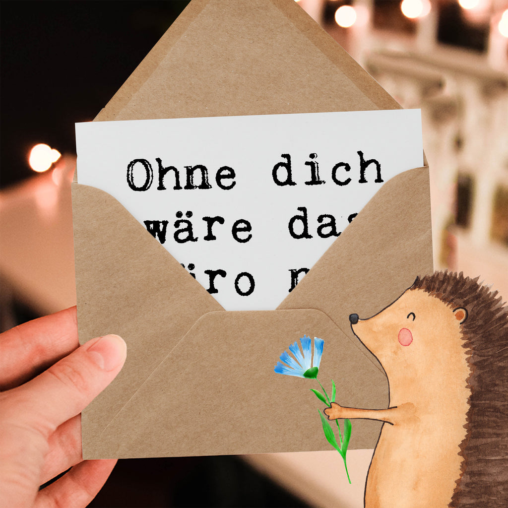 Deluxe Karte Ohne dich wäre das Büro nur halb so gut! Karte, Grußkarte, Klappkarte, Einladungskarte, Glückwunschkarte, Hochzeitskarte, Geburtstagskarte, Hochwertige Grußkarte, Hochwertige Klappkarte