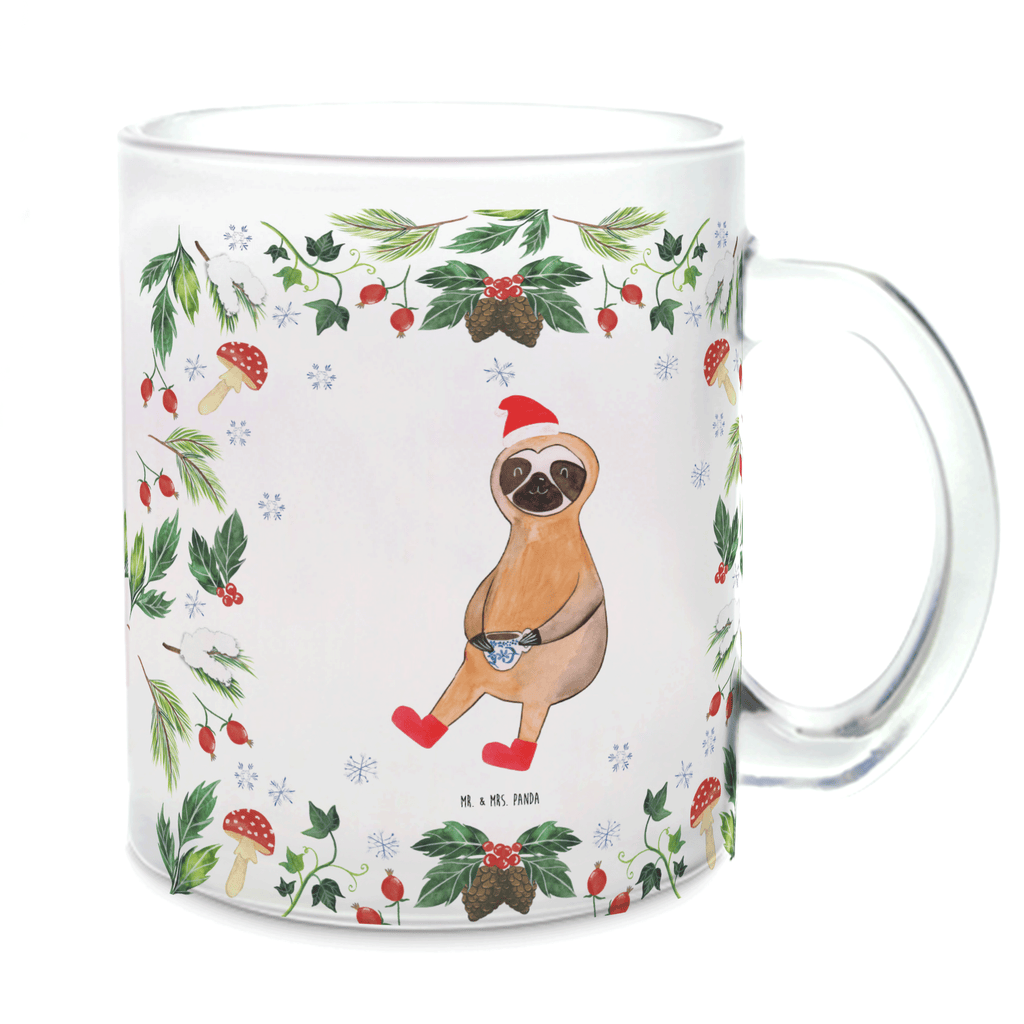 Teetasse Faultier Kakao Teetasse, Teeglas, Teebecher, Tasse mit Henkel, Tasse, Glas Teetasse, Teetasse aus Glas, Winter, Weihnachten, Weihnachtsdeko, Nikolaus, Advent, Heiligabend, Wintermotiv