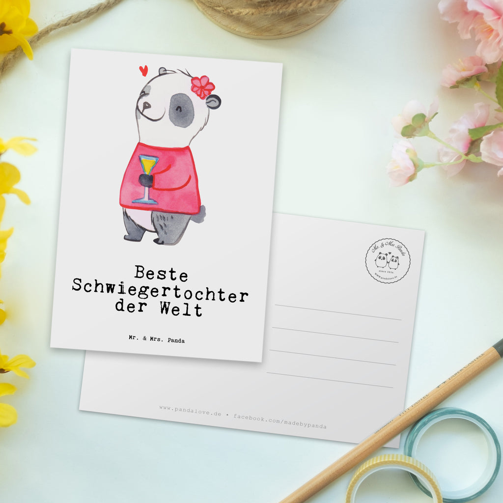 Postkarte Panda Beste Schwiegertochter der Welt Postkarte, Karte, Geschenkkarte, Grußkarte, Einladung, Ansichtskarte, Geburtstagskarte, Einladungskarte, Dankeskarte, Ansichtskarten, Einladung Geburtstag, Einladungskarten Geburtstag, für, Dankeschön, Geschenk, Schenken, Geburtstag, Geburtstagsgeschenk, Geschenkidee, Danke, Bedanken, Mitbringsel, Freude machen, Geschenktipp, Schwiegertochter, Tochter, Ehefrau des Sohns, Frau, angeheiratet, Hochzeit