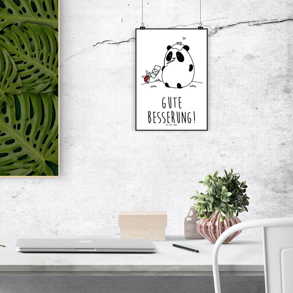 Poster Panda Gute Besserung Poster, Wandposter, Bild, Wanddeko, Küchenposter, Kinderposter, Wanddeko Bild, Raumdekoration, Wanddekoration, Handgemaltes Poster, Mr. & Mrs. Panda Poster, Designposter, Kunstdruck, Posterdruck