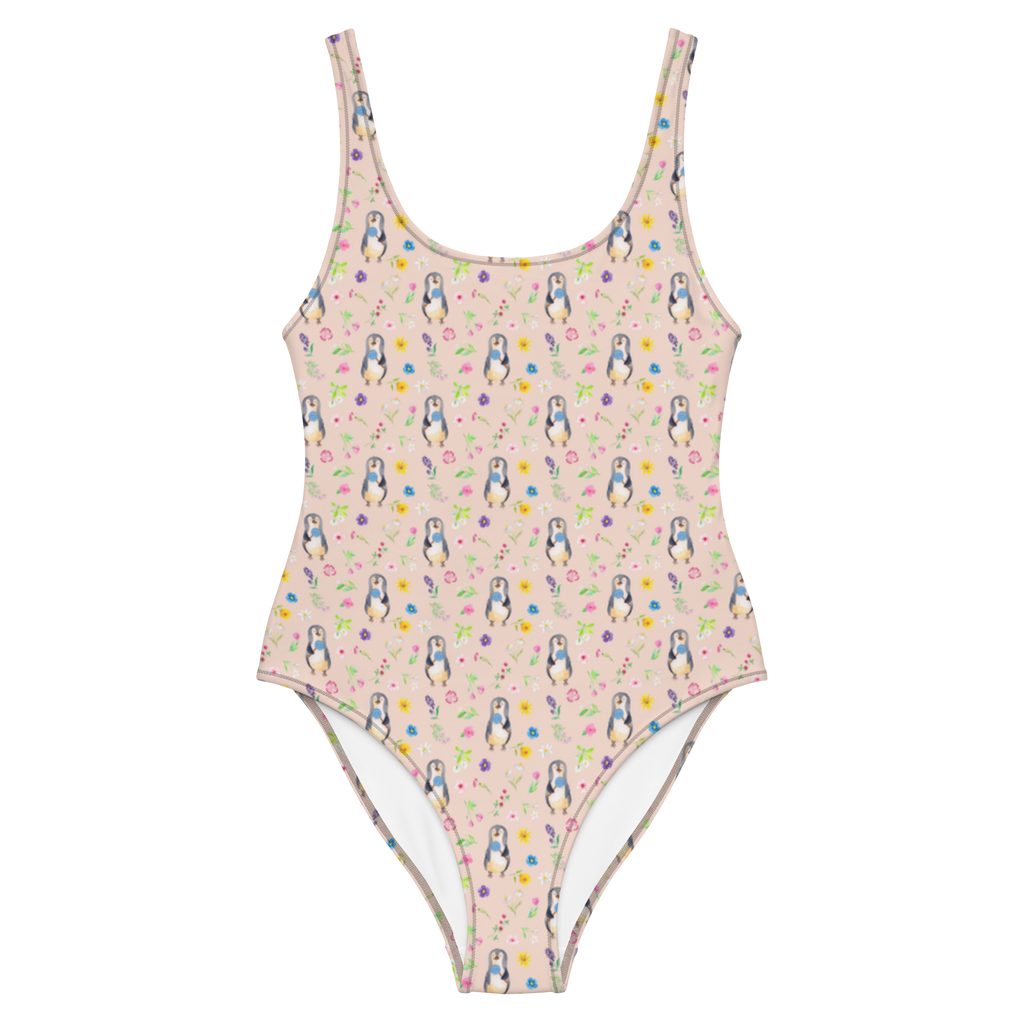 Badeanzug Pinguin Lolli Muster Badebekleidung, Bademode, Badeanzug, Swimsuit, Rückenfreier Badeanzug, Luxus-Bademode, Pinguin, Pinguine, Lolli, Süßigkeiten, Blödsinn, Spruch, Rebell, Gauner, Ganove, Rabauke