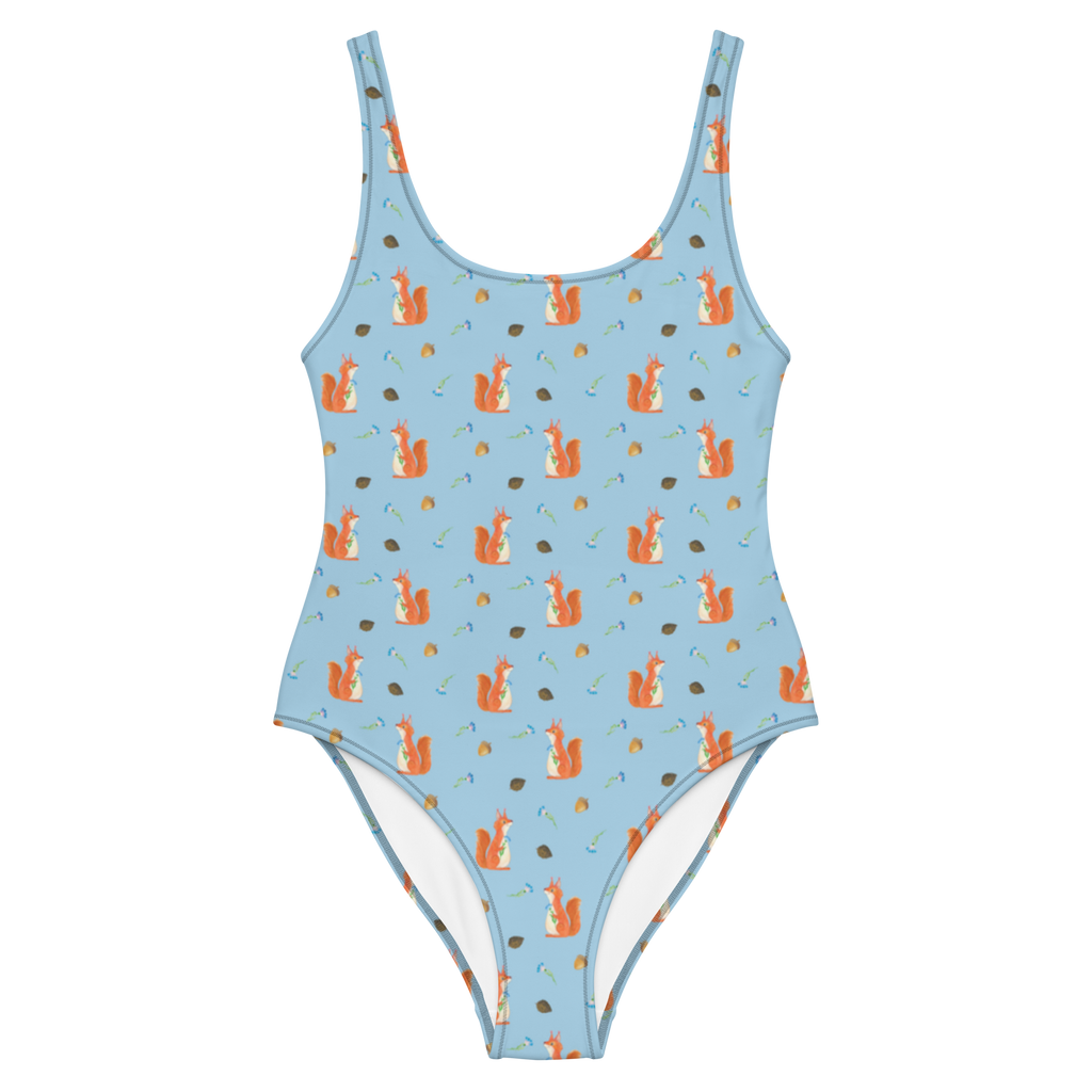 Badeanzug Eichhörnchen Blume Muster Badebekleidung, Bademode, Badeanzug, Swimsuit, Rückenfreier Badeanzug, Luxus-Bademode, Tiermotive, Gute Laune, lustige Sprüche, Tiere, Eichhörnchen, Eichhorn, Spruch positiv, Lachen, Spaß, Motivation Sprüche, Motivation Bilder, glücklich Spruch, Spruch Deko