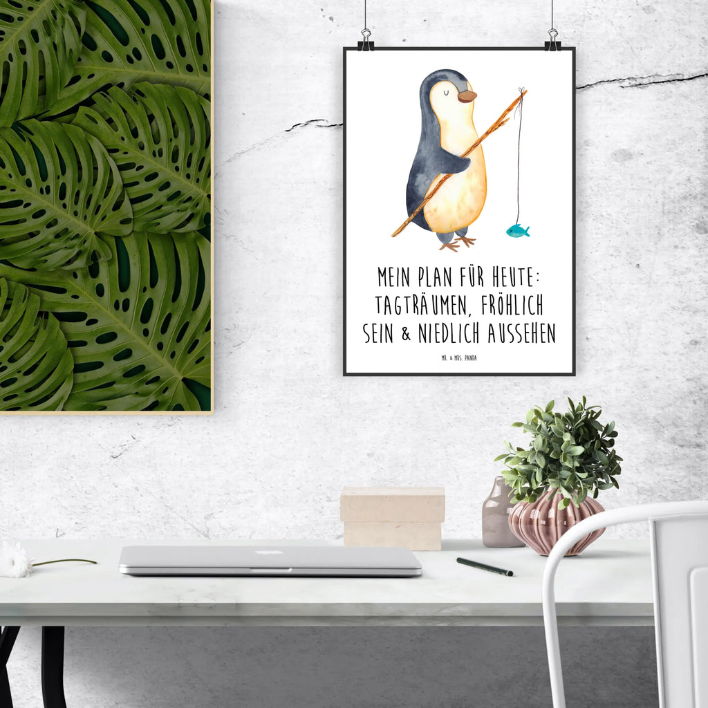 Poster Pinguin Angler Poster, Wandposter, Bild, Wanddeko, Küchenposter, Kinderposter, Wanddeko Bild, Raumdekoration, Wanddekoration, Handgemaltes Poster, Mr. & Mrs. Panda Poster, Designposter, Kunstdruck, Posterdruck, Pinguin, Pinguine, Angeln, Angler, Tagträume, Hobby, Plan, Planer, Tagesplan, Neustart, Motivation, Geschenk, Freundinnen, Geschenkidee, Urlaub, Wochenende