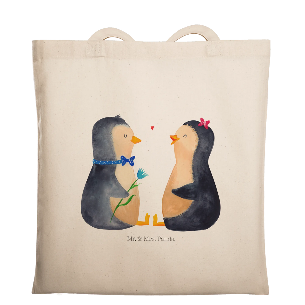 Tragetasche Pinguin Pärchen Beuteltasche, Beutel, Einkaufstasche, Jutebeutel, Stoffbeutel, Tasche, Shopper, Umhängetasche, Strandtasche, Schultertasche, Stofftasche, Tragetasche, Badetasche, Jutetasche, Einkaufstüte, Laptoptasche, Pinguin, Pinguine, Liebe, Liebespaar, Liebesbeweis, Liebesgeschenk, Verlobung, Jahrestag, Hochzeitstag, Hochzeit, Hochzeitsgeschenk, große Liebe, Traumpaar