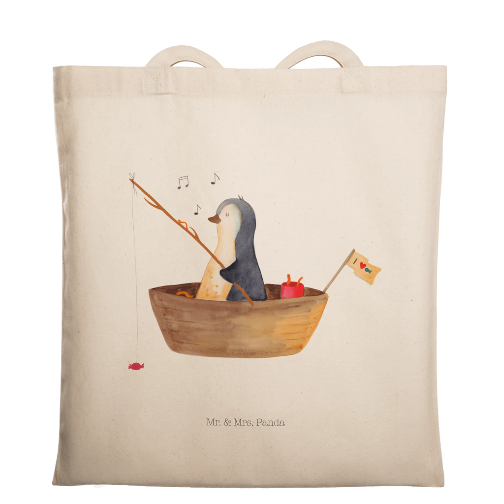 Tragetasche Pinguin Angelboot Beuteltasche, Beutel, Einkaufstasche, Jutebeutel, Stoffbeutel, Tasche, Shopper, Umhängetasche, Strandtasche, Schultertasche, Stofftasche, Tragetasche, Badetasche, Jutetasche, Einkaufstüte, Laptoptasche, Pinguin, Pinguine, Angeln, Boot, Angelboot, Lebenslust, Leben, genießen, Motivation, Neustart, Neuanfang, Trennung, Scheidung, Geschenkidee Liebeskummer