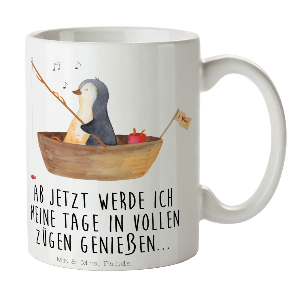 Tasse Pinguin Angelboot Tasse, Kaffeetasse, Teetasse, Becher, Kaffeebecher, Teebecher, Keramiktasse, Porzellantasse, Büro Tasse, Geschenk Tasse, Tasse Sprüche, Tasse Motive, Kaffeetassen, Tasse bedrucken, Designer Tasse, Cappuccino Tassen, Schöne Teetassen, Pinguin, Pinguine, Angeln, Boot, Angelboot, Lebenslust, Leben, genießen, Motivation, Neustart, Neuanfang, Trennung, Scheidung, Geschenkidee Liebeskummer