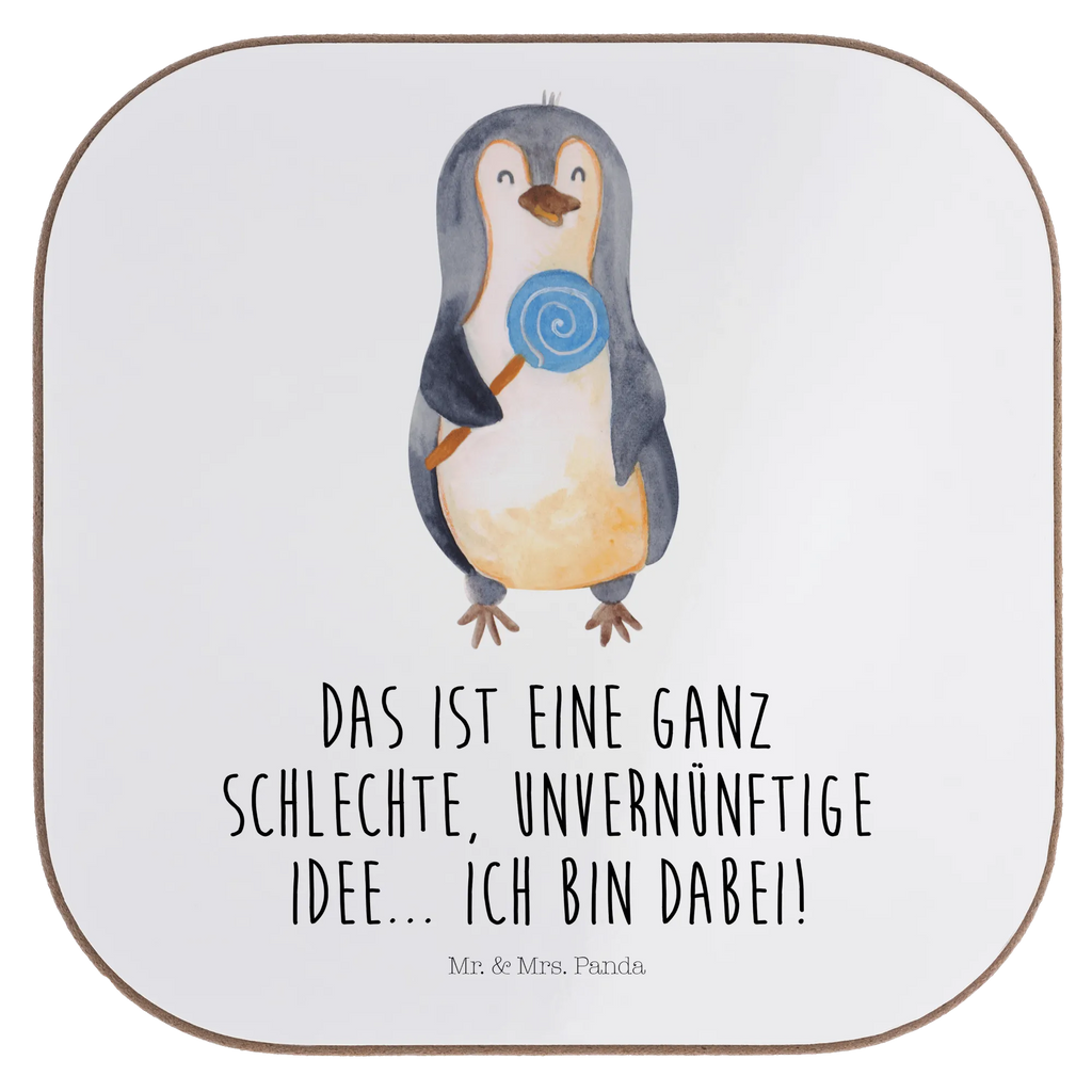 Quadratische Untersetzer Pinguin Lolli Untersetzer, Bierdeckel, Glasuntersetzer, Untersetzer Gläser, Getränkeuntersetzer, Untersetzer aus Holz, Untersetzer für Gläser, Korkuntersetzer, Untersetzer Holz, Holzuntersetzer, Tassen Untersetzer, Untersetzer Design, Pinguin, Pinguine, Lolli, Süßigkeiten, Blödsinn, Spruch, Rebell, Gauner, Ganove, Rabauke