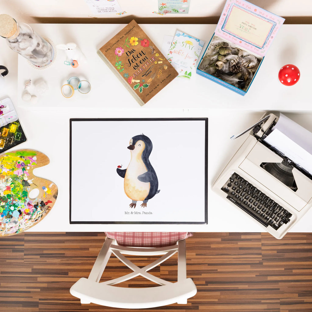 Schreibtischunterlage Pinguin Marienkäfer Schreibunterlage, Schreibtischauflage, Bürobedarf, Büroartikel, Schreibwaren, Schreibtisch Unterlagen, Schreibtischunterlage Groß, Pinguin, Pinguine, Marienkäfer, Liebe, Wunder, Glück, Freude, Lebensfreude