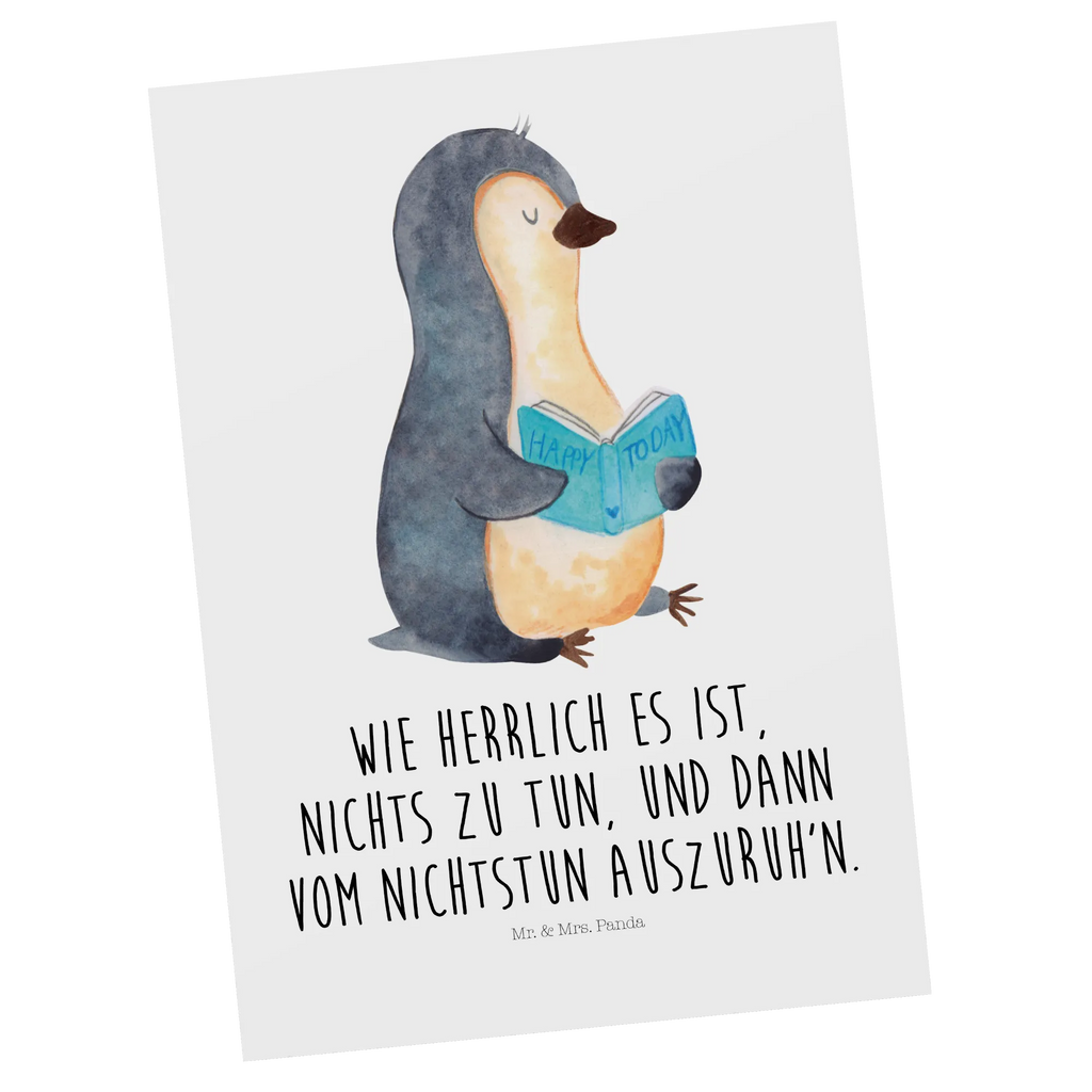 Postkarte Pinguin Buch Postkarte, Karte, Geschenkkarte, Grußkarte, Einladung, Ansichtskarte, Geburtstagskarte, Einladungskarte, Dankeskarte, Ansichtskarten, Einladung Geburtstag, Einladungskarten Geburtstag, Pinguin, Pinguine, Buch, Lesen, Bücherwurm, Nichtstun, Faulenzen, Ferien, Urlaub, Freizeit