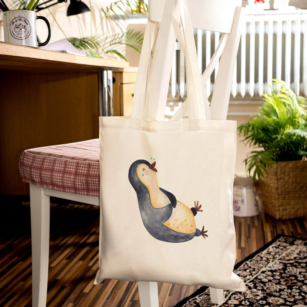 Tragetasche Pinguin Lachen Beuteltasche, Beutel, Einkaufstasche, Jutebeutel, Stoffbeutel, Tasche, Shopper, Umhängetasche, Strandtasche, Schultertasche, Stofftasche, Tragetasche, Badetasche, Jutetasche, Einkaufstüte, Laptoptasche, Pinguin, Pinguine, lustiger Spruch, Optimismus, Fröhlich, Lachen, Humor, Fröhlichkeit