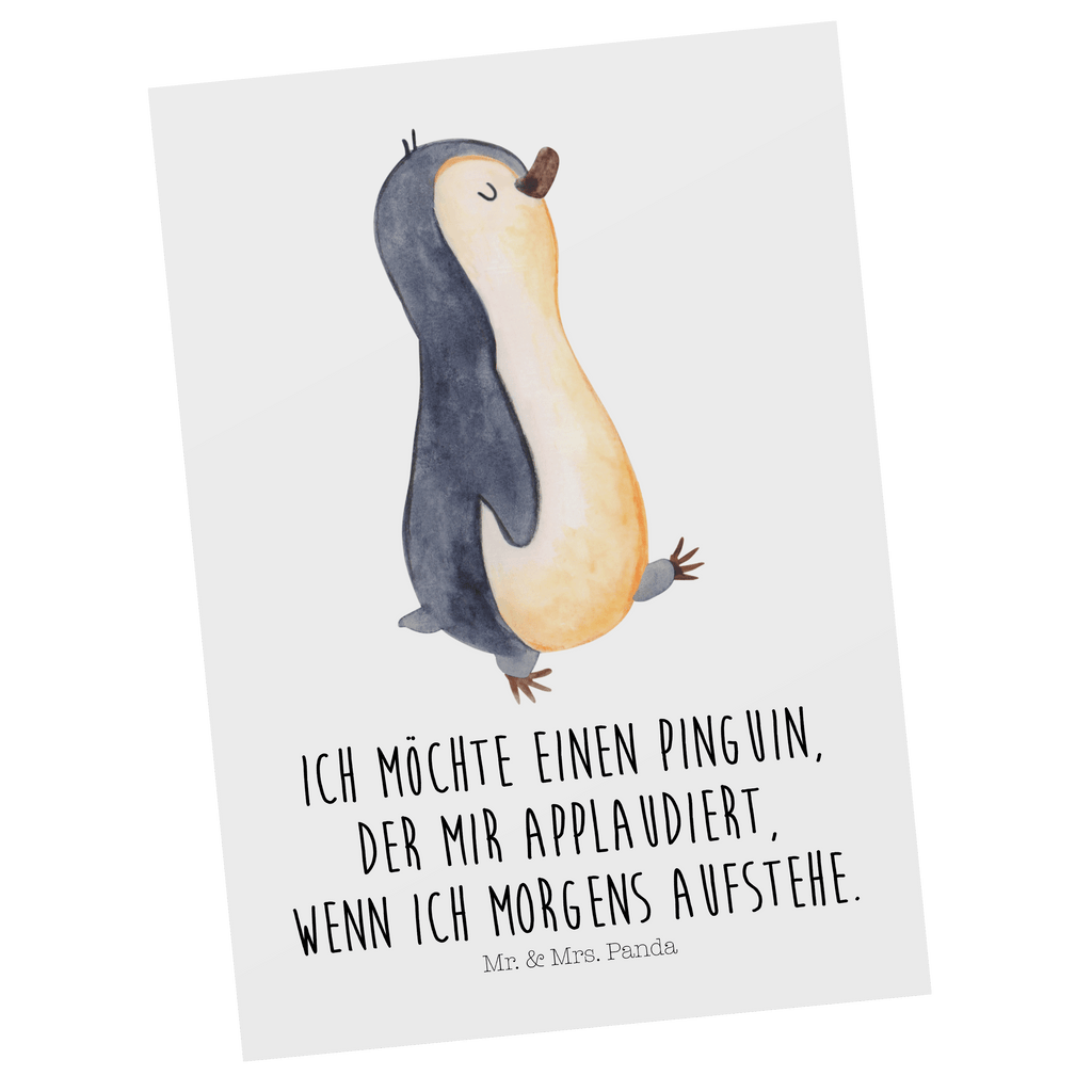 Postkarte Pinguin marschieren Postkarte, Karte, Geschenkkarte, Grußkarte, Einladung, Ansichtskarte, Geburtstagskarte, Einladungskarte, Dankeskarte, Ansichtskarten, Einladung Geburtstag, Einladungskarten Geburtstag, Pinguin, Pinguine, Frühaufsteher, Langschläfer, Bruder, Schwester, Familie