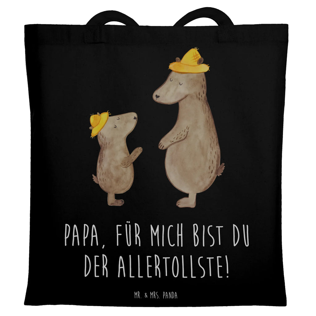 Tragetasche Bären mit Hut Beuteltasche, Beutel, Einkaufstasche, Jutebeutel, Stoffbeutel, Tasche, Shopper, Umhängetasche, Strandtasche, Schultertasche, Stofftasche, Tragetasche, Badetasche, Jutetasche, Einkaufstüte, Laptoptasche, Familie, Vatertag, Muttertag, Bruder, Schwester, Mama, Papa, Oma, Opa, Bär, Bären, Vater, Papi, Paps, Dad, Daddy, Lieblingsmensch, Sohn, Söhne, Kind, Kinder, Vater-Sohn, Family, Vorbild