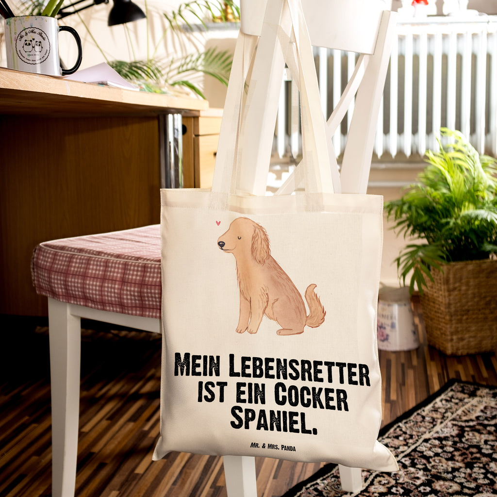 Tragetasche Cocker Spaniel Lebensretter Beuteltasche, Beutel, Einkaufstasche, Jutebeutel, Stoffbeutel, Tasche, Shopper, Umhängetasche, Strandtasche, Schultertasche, Stofftasche, Tragetasche, Badetasche, Jutetasche, Einkaufstüte, Laptoptasche, Hund, Hunderasse, Rassehund, Hundebesitzer, Geschenk, Tierfreund, Schenken, Welpe, Englische Cockerspaniel, Cocker Spaniel