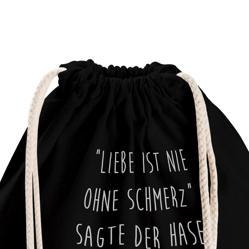 Sportbeutel Liebe ist nie ohne Schmerz Sportbeutel, Turnbeutel, Beutel, Sporttasche, Tasche, Stoffbeutel, Sportbeutel Kinder, Gymsack, Beutel Rucksack, Kleine Sporttasche, Sportzubehör, Turnbeutel Baumwolle, Tiermotive, Gute Laune, lustige Sprüche, Tiere, Igel und Hase, Igel, Hase, Liebe Spruch, Liebeskummer Geschenk, Herzschmerz, Trösten, Trennungsschmerz, Spruch romantisch