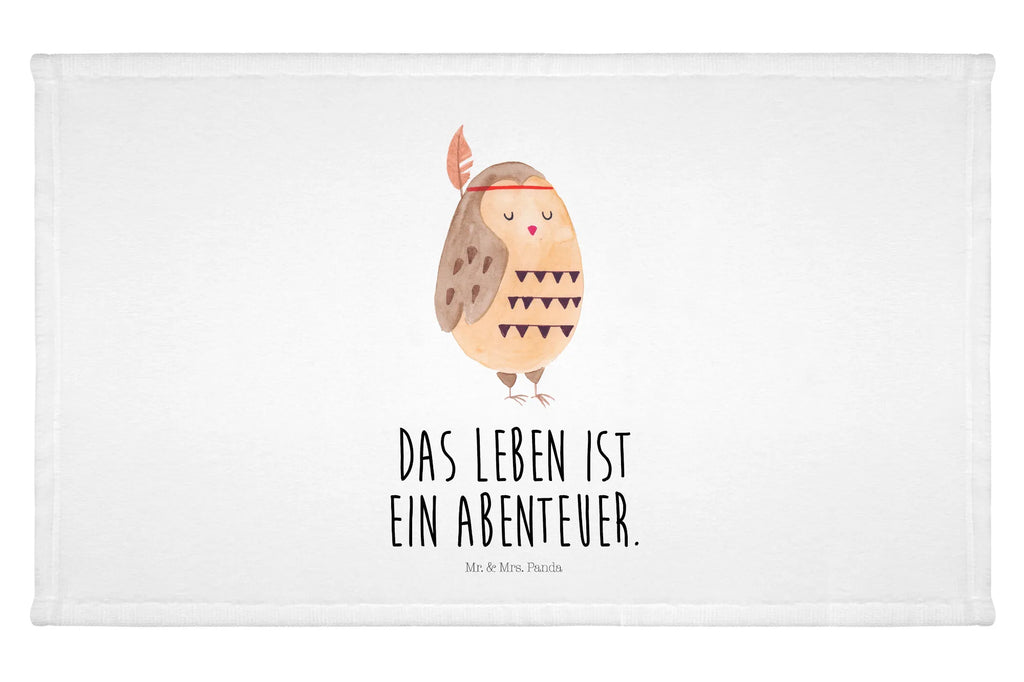 Handtuch Eule Federschmuck Handtuch, Badehandtuch, Badezimmer, Handtücher, groß, Kinder, Baby, Eule, Eule Deko, Owl, Das Leben ist ein Abenteuer, Reisespruch, Federschmuck, Dekoration