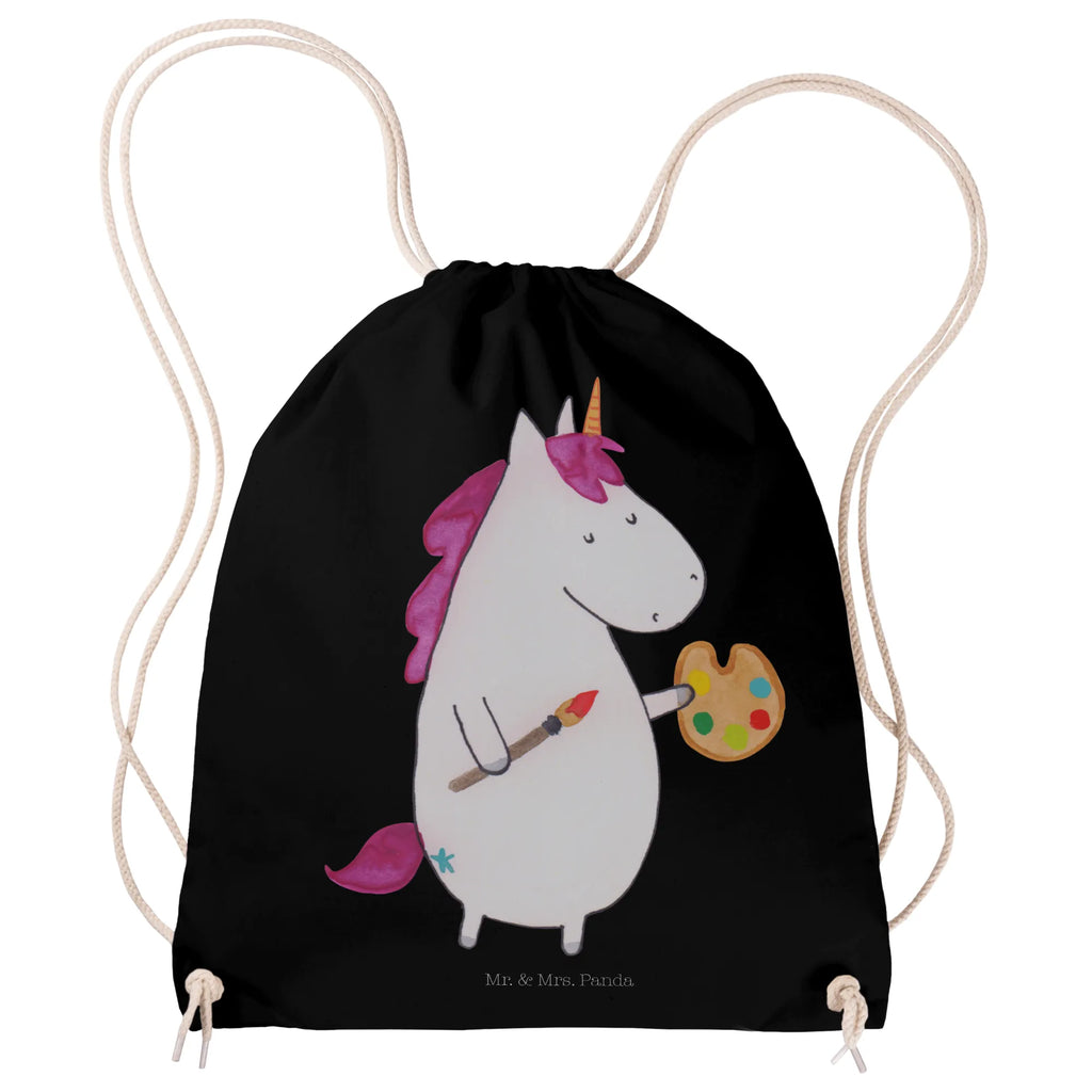 Sportbeutel Einhorn Künstler Sportbeutel, Turnbeutel, Beutel, Sporttasche, Tasche, Stoffbeutel, Sportbeutel Kinder, Gymsack, Beutel Rucksack, Kleine Sporttasche, Sportzubehör, Turnbeutel Baumwolle, Einhorn, Einhörner, Einhorn Deko, Pegasus, Unicorn, Englisch, Künstler, Artist, Malen, Zeichnen, Welt, Farbe, Stift, Pinsel, Geschenk, Maler