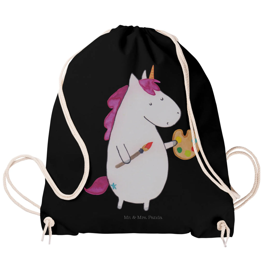 Sportbeutel Einhorn Künstler Sportbeutel, Turnbeutel, Beutel, Sporttasche, Tasche, Stoffbeutel, Sportbeutel Kinder, Gymsack, Beutel Rucksack, Kleine Sporttasche, Sportzubehör, Turnbeutel Baumwolle, Einhorn, Einhörner, Einhorn Deko, Pegasus, Unicorn, Englisch, Künstler, Artist, Malen, Zeichnen, Welt, Farbe, Stift, Pinsel, Geschenk, Maler