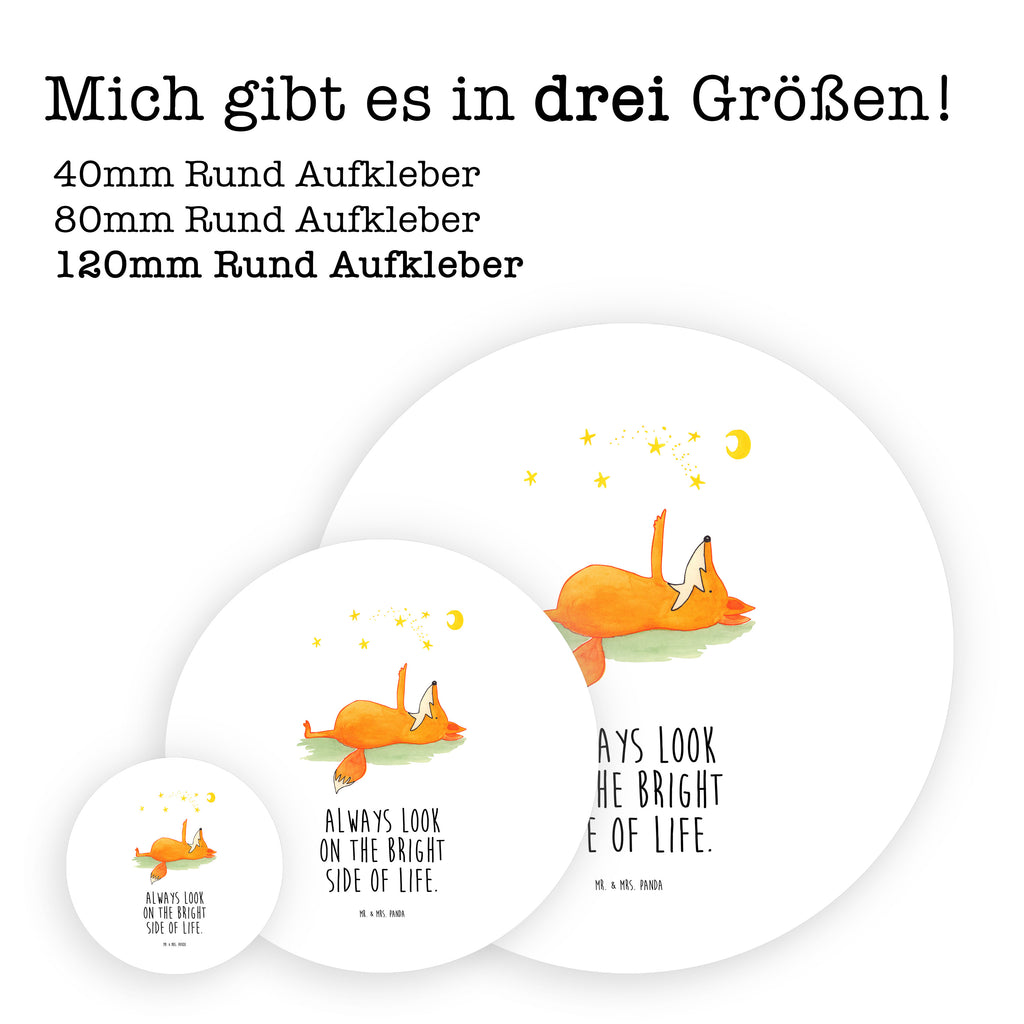 Rund Aufkleber Fuchs Sterne Sticker, Aufkleber, Etikett, Fuchs, Füchse, tröstende Worte, Spruch positiv, Spruch schön, Romantik, Always Look on the Bright Side of Life