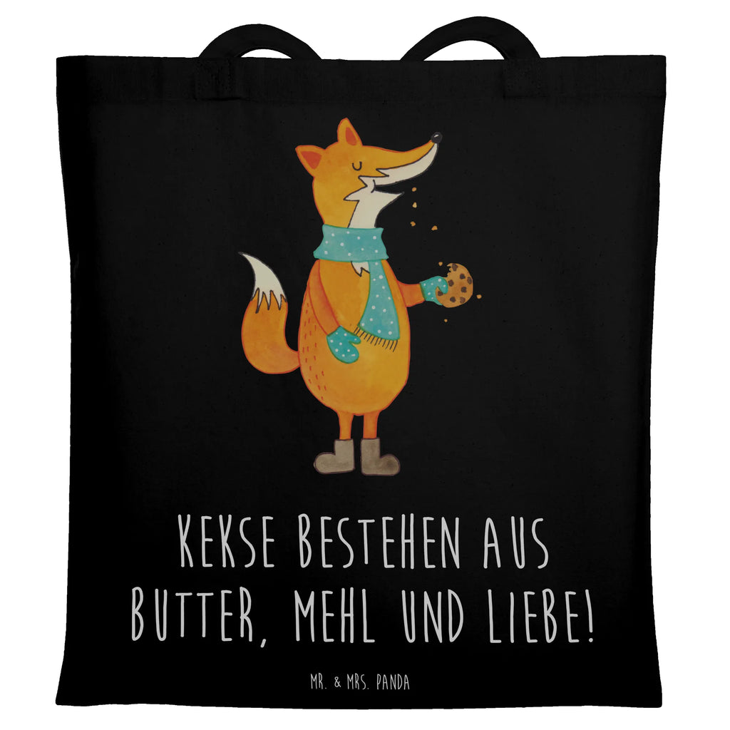 Tragetasche Fuchs Keks Beuteltasche, Beutel, Einkaufstasche, Jutebeutel, Stoffbeutel, Tasche, Shopper, Umhängetasche, Strandtasche, Schultertasche, Stofftasche, Tragetasche, Badetasche, Jutetasche, Einkaufstüte, Laptoptasche, Fuchs, Füchse, Backen Spruch, Kekse, Winter, Weihnachtszeit, Plätzchen, Liebe, Küche Deko